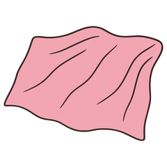 pink silk fabric fashion flat color vector illustration template design