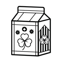 Festive st patrick s day green tea box with black outline