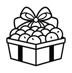 Elegant truffle gift box with delicate black outline for gourmet treats