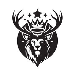 deer logo wearing a crown