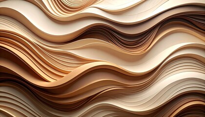 Obraz premium Layered wavy ribbons in earthy beige and brown tones