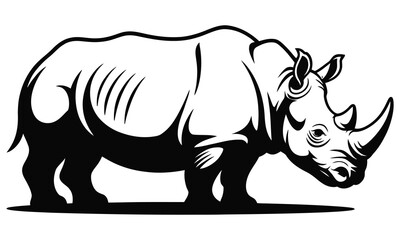 rhino on white background