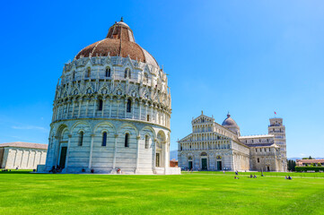 Leaning Tower and Cathedral of Pisa, travel destination in Italy