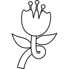 Cute Flower Line Illustration