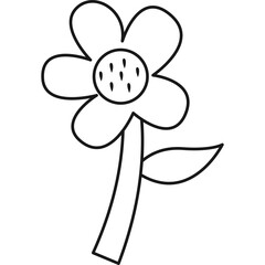 Cute Flower Line Illustration