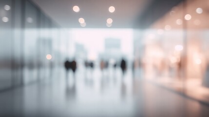 Blurred Background with Abstract Silhouettes of People in Modern Urban Environment for Website Background or Corporate Presentation Use