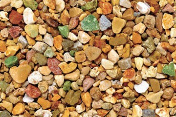 Close-up view of colorful small stones