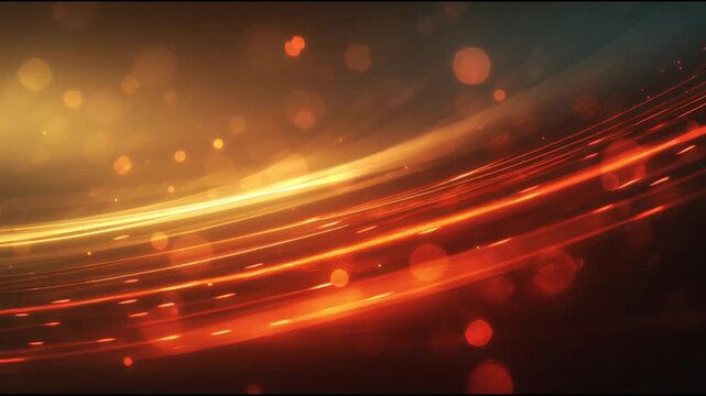 Sci-fi light leak cinematic footage video background layer. warm orange sparkles, particles, bokeh effect. TV commercial, documentary, music event. opener teaser intro outro 4k. Generative Ai content