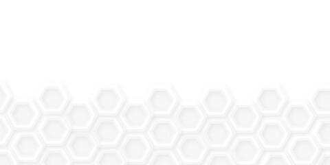White abstract background with layered 3D hexagon patterns aligned diagonally, creating depth and texture. Perfect for modern, tech, or medical-themed visuals with a clean and futuristic feel.
