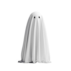 Cute ghost costume with googly eyes isolated on transparent background