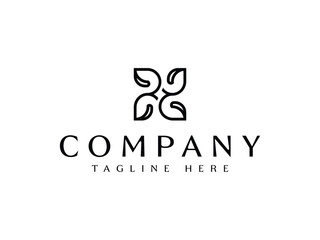 elegant ornament floral line logo design