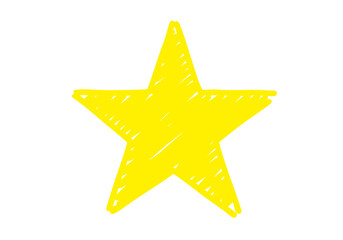 hand drawn Estrela amarela