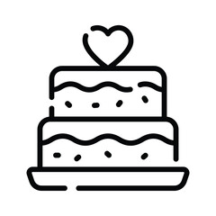 A outline style icon of delicious mothers day cake