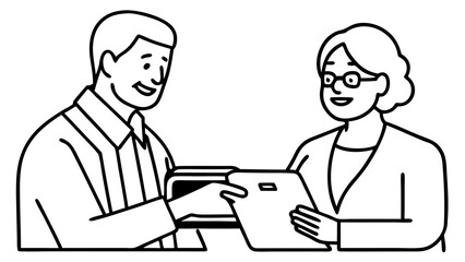 Professional Discussion Vector Illustration of People Collaborating