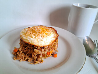 fried rice complete with fried egg, perfect for breakfast