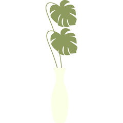 Monstera With Vase Illustration