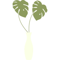Monstera With Vase Illustration