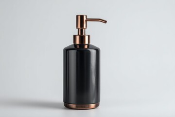 Obraz premium Black pump dispenser with copper accents