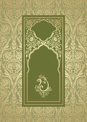 Ganesha, wedding card, royal Rajasthan, India	