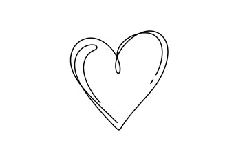 Vector art of a simple line drawing of a heart shape
