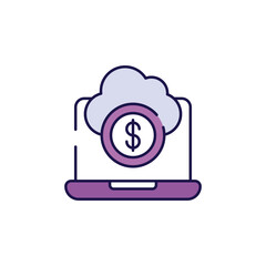 Cloud Earning icon design with white background stock illustration