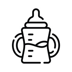 A modern outline style icon of baby feeder bottle