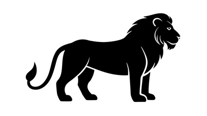 Black lion silhouette vector illustration of a wild animal