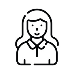A captivating outline icon of mom character
