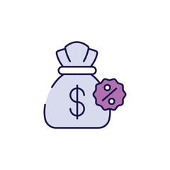Interest Rate icon design with white background stock illustration