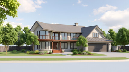 residential architecture planning 3d illustration