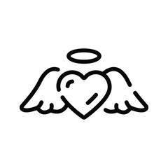 A captivating outline icon of angel pure love
