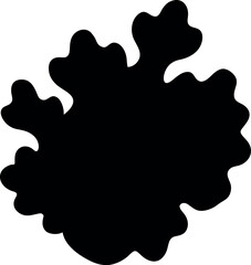 Blobby Coral Form Black Silhouette Vector Art
