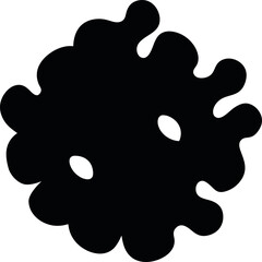 Blobby Coral Form Black Silhouette Vector Art