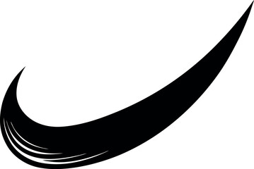 Bold Brush Swoosh Black Silhouette Vector Art