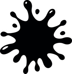 Cartoon Liquid Splash Black Silhouette Vector Art