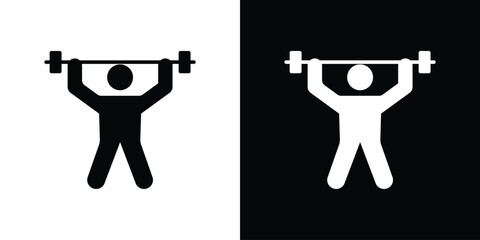 Weightlifter icon, vector flat icon. Flat illustration.