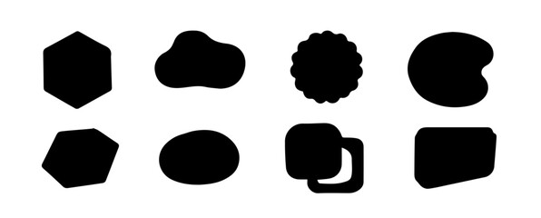 Creative Abstract Shape Badge Set, Unique Vector Emblems and Labels with Modern Artistic Designs, Editable Formats: AI, EPS, JPG, PNG, Ideal for Both Digital and Print Use
