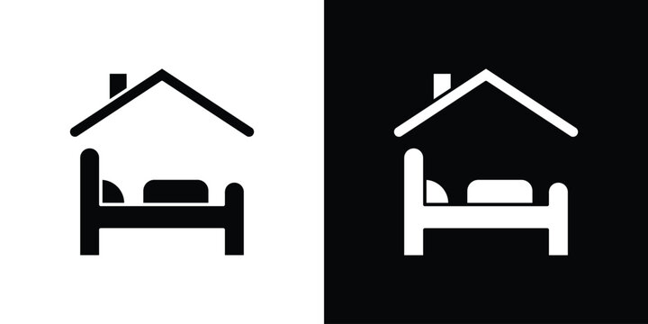 Shelter beds icon, vector flat icon. Flat illustration.