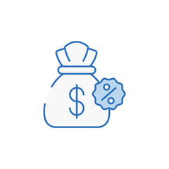 Interest Rate icon design with white background stock illustration