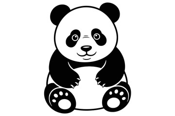 Fototapeta premium Adorable Panda Bear Sitting animal cute