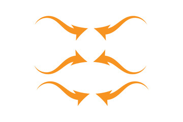 Curved arrow icon vector set. Collection of colorful right direction arrows symbol design.