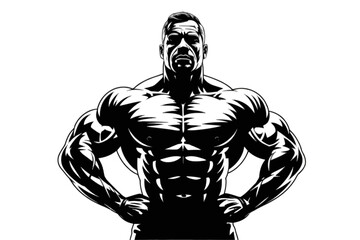 Fototapeta premium Muscular Man Bodybuilder fitness strength