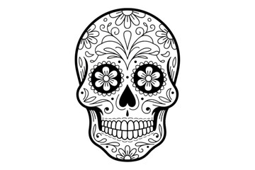 Ornate Sugar Skull Design day of the dead dia de los muertos