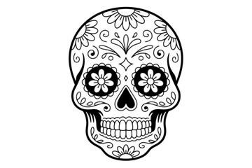 Ornate Sugar Skull Design day of the dead dia de los muertos