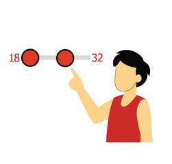 Man Adjusting Age Range Slider