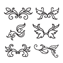 Vintage Ornamental Divider and Floral Scroll Elements Vector Set