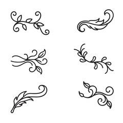 Vintage Ornamental Divider and Floral Scroll Elements Vector Set