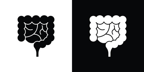 Large intestine icon, vector flat icon. Flat illustration.