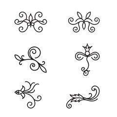 Vintage Ornamental Divider and Floral Scroll Elements Vector Set