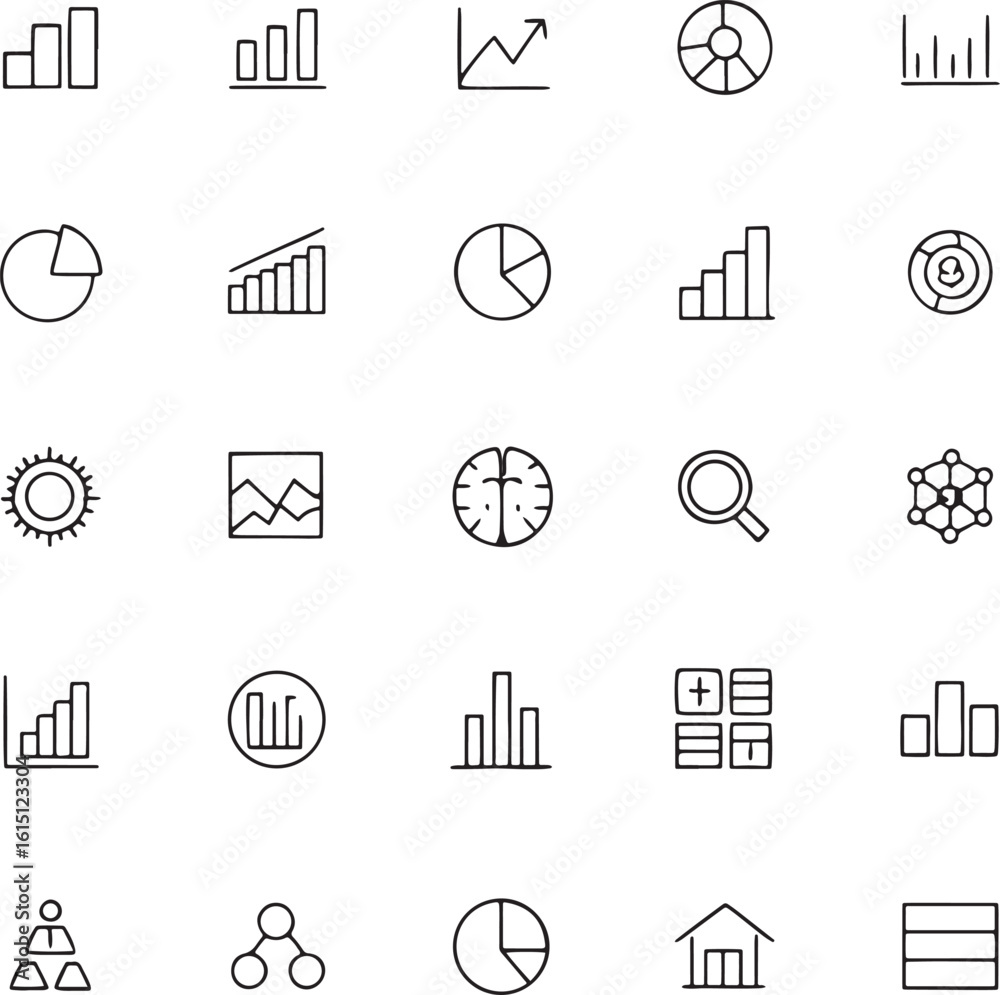 Poster abstract geometric shapes and lines in a clean vector design with a distinctive silhouette style